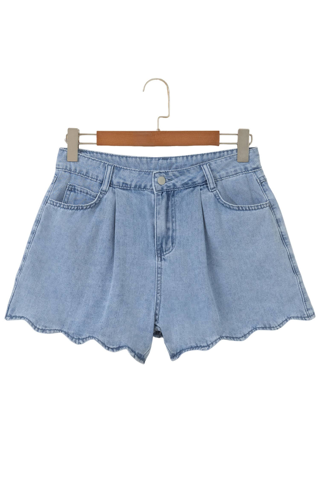 Sweet Daisy Scallop Denim Shorts/ 4-16