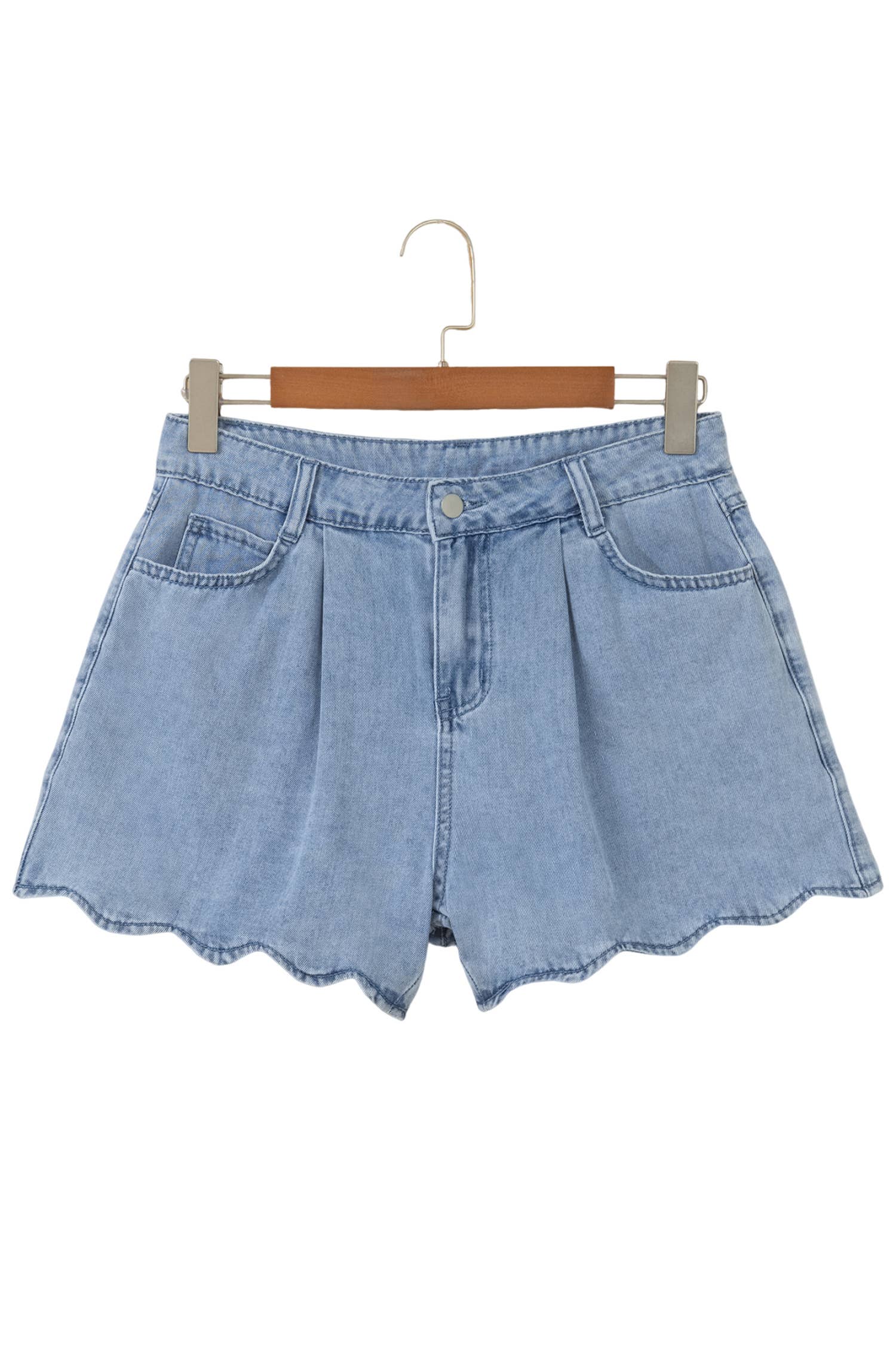 Sweet Daisy Scallop Denim Shorts/ 4-16