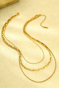 18K STAINLESS STEEL TARNISH FREE LAYERED CHAIN NECKLACE