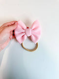 *Light Pink Bullet Bow + NYLON