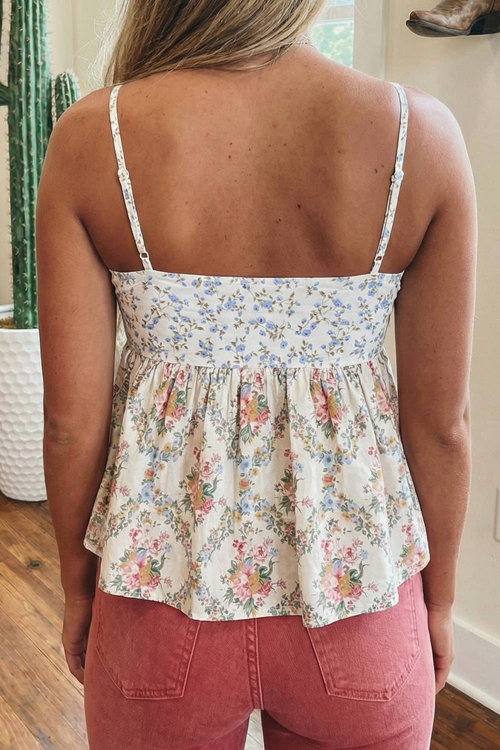 Wildflower Whimsy Babydoll Top: White / S-L
