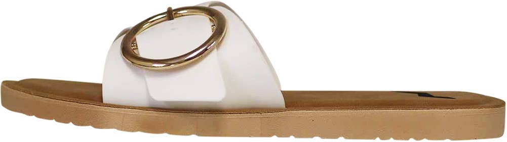 Golden Hour Buckle Slide Sandals