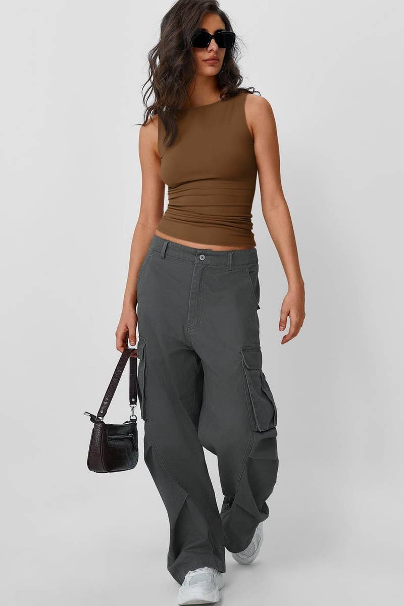 SOLID SLEEVELESS SLIM FIT  TANK TOP
