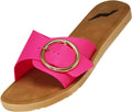 Hot Pink Buckle Slide Sandals