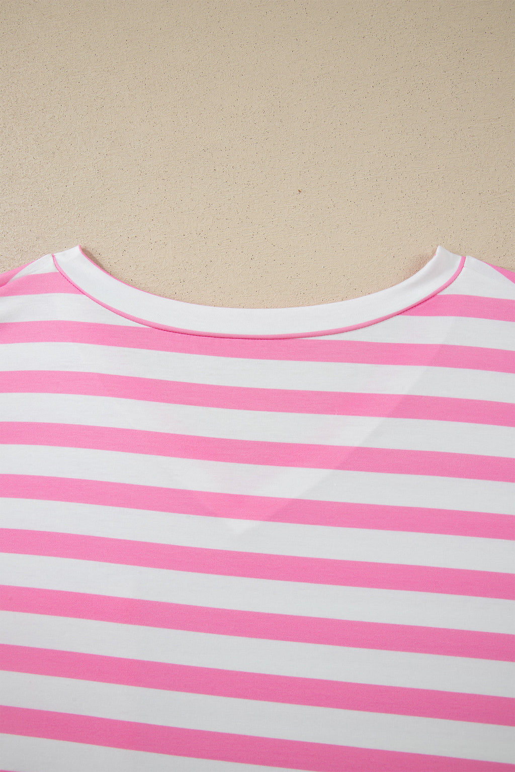 Pink Stripe Pocket V Neck