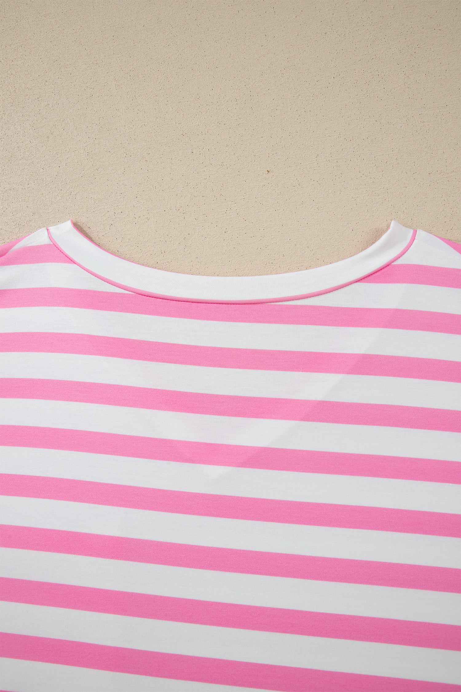 Pink Stripe Pocket V Neck